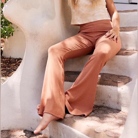 Aerie Ribbed Flare Pants - Picture 1 of 4